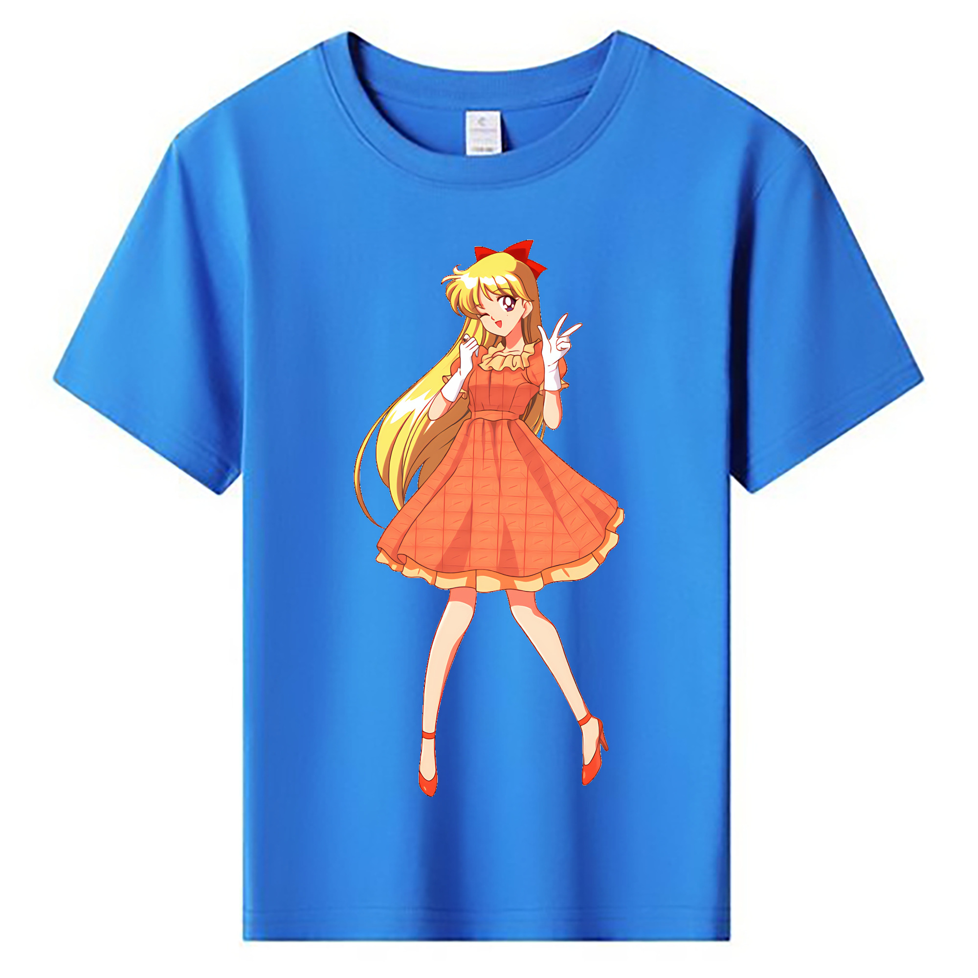（画像用） 美少女戦士セーラームーン 愛野 美奈子 あいの みなこ Sailor Moon Aino Minako 綿100％キッズTシャツ（フロントプリント）